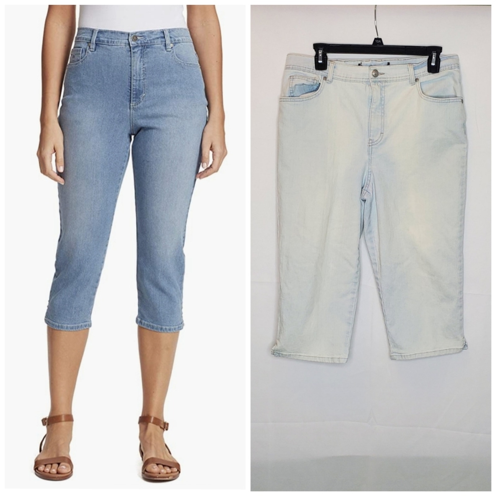 Gloria Vanderbilt Lightly Used Light Faded Denim Amanda Jean Capris Egypt Sz 12
